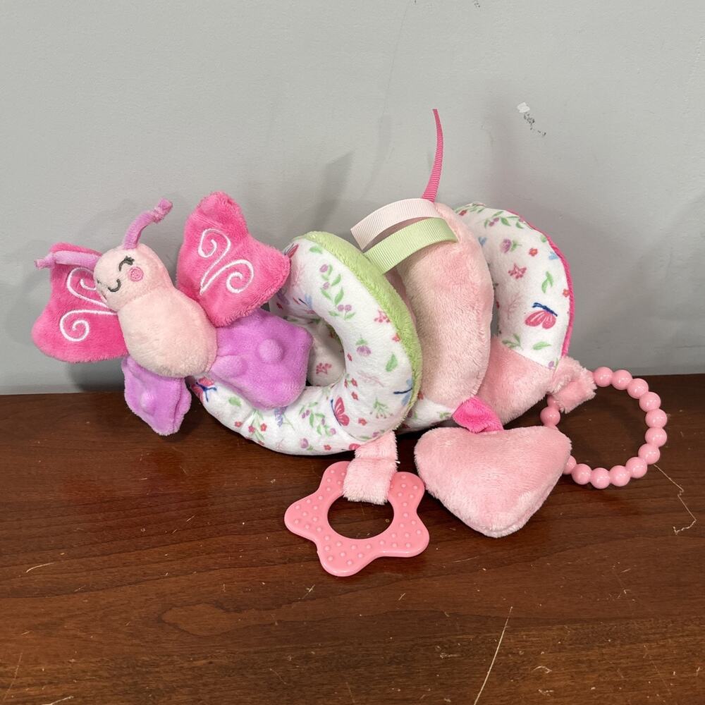 Spiral Activity Soft Baby Toy Pink Butterfly Soothing Sensory Activity DreamGro